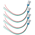 Miniatyrbillede 2 af 8: 4 Sæt Indikator LED-lys Vandafvisende Almindelig Anode Industrielle Kontrolkomponenter 12mm 110-220VRød og Grøn