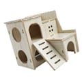 Miniatyrbild 2 av 8: Hamsterhus i trä, bitsäkert hamstergömställe för hamstertillbehör Skippavilla, 16x16x5cm / 6,3x6,3x2,0in