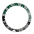 Miniatyrbild 1 av 8: 38 mm diameter GMT klocka Bezel Insert Ring Svart Grön Bas Vit Karaktär Keramisk Bezel Insert Base Ring