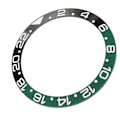 Miniatyrbild 5 av 8: 38 mm diameter GMT klocka Bezel Insert Ring Svart Grön Bas Vit Karaktär Keramisk Bezel Insert Base Ring