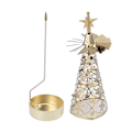 Miniatyrbild 7 av 8: Spinnande ljushållare Roterande ljusstake Set för romantiskt bröllop julfest Guld snöflinga
