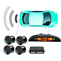 Miniatyrbillede 5 af 8: 4 Parkeringssensorer Buzzer Bil Bakkelygter Bagud Radar LED System Lydalarm Universal