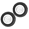Pikkukuva 6 / 8: 2 kpl Auton pyörien kumirenkaat Alumiiniseos AntiSkid 52mm Sopii WPL D12 1/10 RC-kuorma-autolle (Hopea)