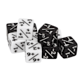 Miniatyrbillede 6 af 8: 20 stk. 16mm Positive og Negative Terninger Sort Hvid 4-sidede Terninger Tæller til Matematikundervisning