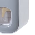 Miniatyrbillede 8 af 8: Tandpasta Dispenser Automatisk Tandpastamaskine Væghængt Badeværelsestilbehør med 2 Tandpastapressere Grå