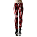 Pikkukuva 1 / 5: Naisten goottilainen punk-tyyliset punaiset keinonahkaiset skinny-legginsit