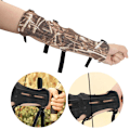 Miniatyrbillede 6 af 8: 4 Hulls PU Læder Recurve Bue Bueskydning Arm Beskyttelse Camouflage Justerbar Bælte Pil Arm Beskyttelse