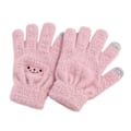 Miniatyrbilde 8 av 8: Vinter Touch Screen Hanske Smile Face Design Elastisk termisk varm strikket hanske for kvinner Jenter Rosa