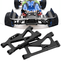 Miniatyrbillede 6 af 8: Forreste og bageste svingarmsæt metalopgraderingsdele til Wltoys 144001 1/14 4WD RC-bil (sort)