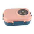 Miniatyrbillede 6 af 8: Termisk Madkasse 1100ml Dobbeltlags 3-Ruds Design 304 Rustfrit Stål Bento Box med Spisepinde Ske Spiseskål Rosa
