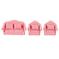 Miniatyrbilde 8 av 8: 3 stk Dukkehussofa Sett Furutrekk Dobbelsofa 2 Enkelsofa Lys Farge Stripe Miniatyr Sofa for 1:12 Dukkehjem Rød