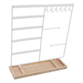 Miniatyrbillede 2 af 8: Øreringe Hængere Iron 5 Tier 90 Huller 2 Metal Bar Øreringe Stativ med Træbase til Øreringe Halskæder Armbånd Ringe Hvid