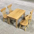 Miniatyrbild 3 av 8: Miniatyr möbelmodell Trämatsalsstol för 1:12 dockhustillbehör (träfärg)
