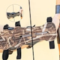 Miniatyrbillede 5 af 8: 4 Hulls PU Læder Recurve Bue Bueskydning Arm Beskyttelse Camouflage Justerbar Bælte Pil Arm Beskyttelse