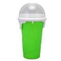 Miniatyrbilde 6 av 8: Frossen Smoothie Kopp Gjenbrukbar Eksplosjonssikker Myk Silikon Frossen Klem Kopp Smoothie Maker Kopp med Dobbel Bruk Sugerør for DIY Grønn