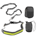 Miniatyrbilde 5 av 8: Hundtrening Midjebelt Justerbart Refleks Elastisk Handsfree Hundsele for Løping Gå Vandring Grå