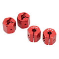 Pikkukuva 7 / 8: 4 kpl 12 mm kuusiokoloadapteria Alumiiniseos 12 mm pyörän navin käyttöadapteri Axial SCX10 90046 D90 1/10 RC-autolle Punainen