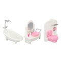 Miniatyrbilde 4 av 8: Dukkehust Baderomsett Badekar Toalett Sminkebord Dukkehust Toalettmøbler Sett for 1/12 Dukkehust Møbeltilbehør
