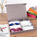 Miniatyrbild 5 av 8: 8 Fack Glasögon Förvaring Solglasögon Display Smycken Container Case Organizer med knapp