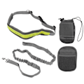 Miniatyrbilde 4 av 8: Hundtrening Midjebelt Justerbart Refleks Elastisk Handsfree Hundsele for Løping Gå Vandring Grå