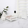 Miniatyrbillede 4 af 8: 5 stk 1/12 Dukkeskabs Miniatyr Møbler Træ Mini Soveværelses Sæt Tilbehør Soveværelsesmøbelsæt