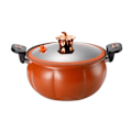 Miniatyrbilde 2 av 8: Mikrotrykkoker pumpe non-stick multifunksjonell suppegryte Gasskomfyr Universal kjøkkenutstyr med glasslokk Brun 28cm