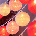 Miniatyrbillede 2 af 5: Farvede lamper LED Plastkugle Jul Nytår Blinkende lyskæde til dekoration Rosa 2 Meter 10LED Batteridrevet