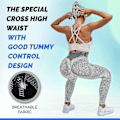 Miniatyrbilde 3 av 4: TikTok Yoga Leggings for Kvinner - Treningsbukser med Anti-Cellulitt og Butt Lift - Svart