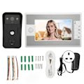 Miniatyrbillede 1 af 8: Videodørtelefon Dørklokke 7-tommer farve TFT LCD Nattesyn Video Intercom Monitor til Hjemmesikkerhed 100‑240V UK-stik