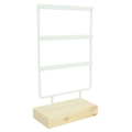 Miniatyrbillede 5 af 8: 36 huller metal smykkesopbevaringsstativ Display Stativ øreringe Halskæde Organizer med træ BaseWhite