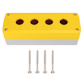 Miniatyrbild 1 av 8: BERM Push Button Switch Control Station Box Industrial 4 Gang Vattentät ABS Gul