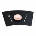 4-Pack Bordstablett i Konstläder Båge Svart 43x30cm svart black
