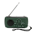 Miniatyrbild 2 av 8: Solar Handvev Radio Multifunktion Uppladdningsbar nödradio med ficklampa funktion för utomhuscamping Vandring Green