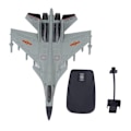 Miniatyrbild 2 av 8: Fighter Aircraft Model Pull Back med Display Stativ Ljud Ljuslegering Flygplansmodell för pojke Barn Grå Vit