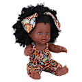 Miniatyrbild 5 av 8: Mjuk vinyl babydocka med kläder Nyfödd sovbadleksak (gul blommig jumpsuit)