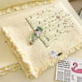 Miniatyrbild 6 av 7: Bomullstäcke Ren färg Hemmode Elegant Tencel broderimönster Bomull Sommarkyltäcke Gul 200x230