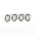 Miniatyrbilde 3 av 8: 100 stk rustfritt stål ovale splittringer Svingbar Snap fiskeutstyrkontakt (5x8mm)