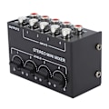 Miniatyrbilde 1 av 8: CX400 Mini Passiv Stereomixer Mini Bærbar Stereo 4-kanals Mixer for CD-spiller Båndopptaker Datamaskin Mobiltelefonnettbrett Datamaskin Svart