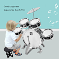 Miniatyrbild 7 av 8: Barn trumset pedagogiska musikinstrument Baby Boy Toy för nybörjare Svart