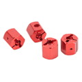 Pikkukuva 3 / 8: 4 kpl 12 mm kuusiokoloadapteria Alumiiniseos 12 mm pyörän navin käyttöadapteri Axial SCX10 90046 D90 1/10 RC-autolle Punainen