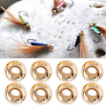 Miniatyrbilde 5 av 8: 25 stk fluestrikking volframlegeringspærler Runde nymfehode Ball fiskeutstyr gull (4,6 mm)