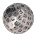 Miniatyrbillede 6 af 8: Polyedriske metalterningsæt Udsøgt tunge 100-sidede rollespilstærninger til brætspil 2 tommer i diameter sølv