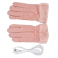 Miniatyrbilde 1 av 8: Rosa USB-oppvarmede hansker Håndvarmere Touch Screen Design Justerbar temperatur for kvinner Ski Gå Ridning