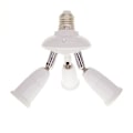 Miniatyrbild 3 av 8: E27 Glödlampssockel Adapter Splitter till 3 huvuden Justerbara vinklar för bred täckning inomhus utomhusbruk