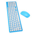 Miniatyrbillede 3 af 8: 96 taster trådløst tastatur Mus Combo 10 meter rækkevidde Toningsbestandigt tastatur Mus Combo med skridsikker måtte Blå