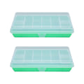 Miniatyrbillede 4 af 8: 2ST Vandtæt Tackle Box Fiskegrejboks Organizer Fiske-Agnsboks Grøn