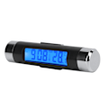 Miniatyrbild 5 av 8: 2-i-1 bil digital termometer svart instrumentbräda Blå bakgrundsbelysning Kalenderklocka Temperaturmätare