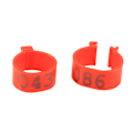 Miniatyrbilde 2 av 3: 100 stk/pose 16MM 001-100 Nummererte Plast Fjørfe Kyllinger And Gås Benband Ringer (røde)