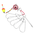 Miniatyrbild 8 av 8: Rostfritt stål 5 krokar Lås Live Fish Spänne Fiske Stringer Clip Utomhus redskap Verktyg