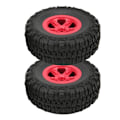 Pikkukuva 5 / 8: 2 kpl vanteita ja renkaita Traxxas Slash 1/10 RC Short Course -kuorma-autolle, päivitysosia, punainen
